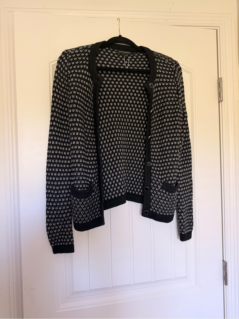Banana Republic Black and White Patterned Cardigan